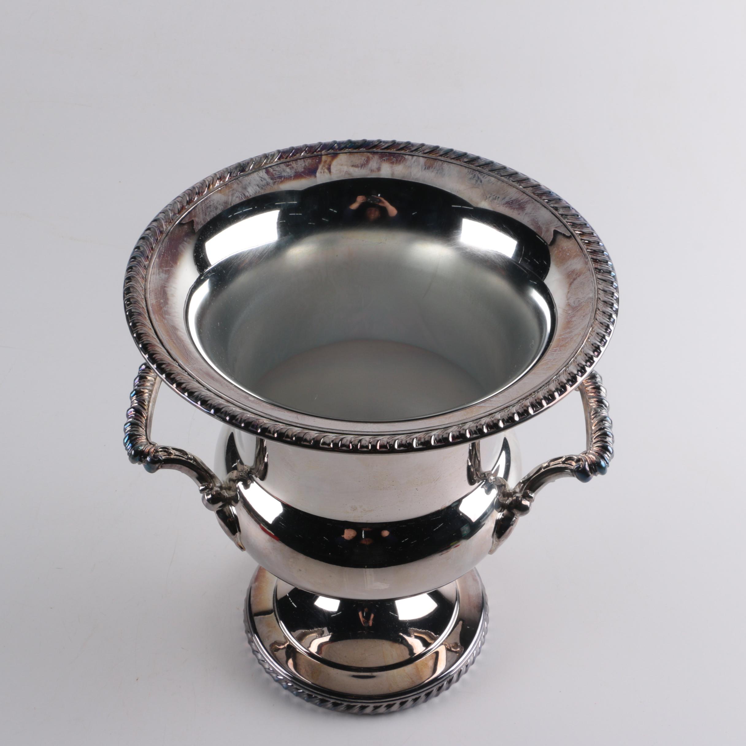 Wm Rogers Silver Plate Champagne Cooler, Nachtmann Crystal and Other Barware