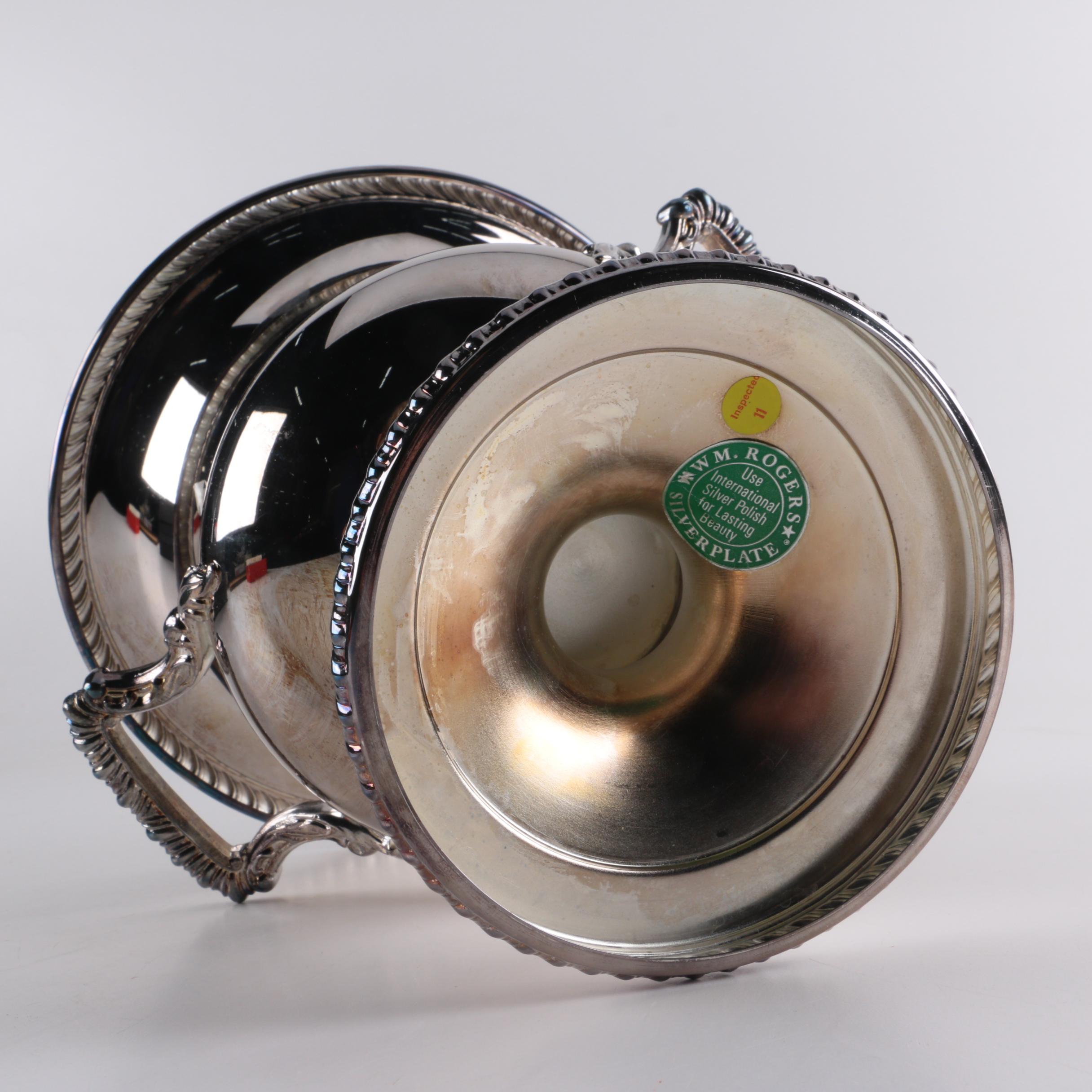 Wm Rogers Silver Plate Champagne Cooler, Nachtmann Crystal and Other Barware