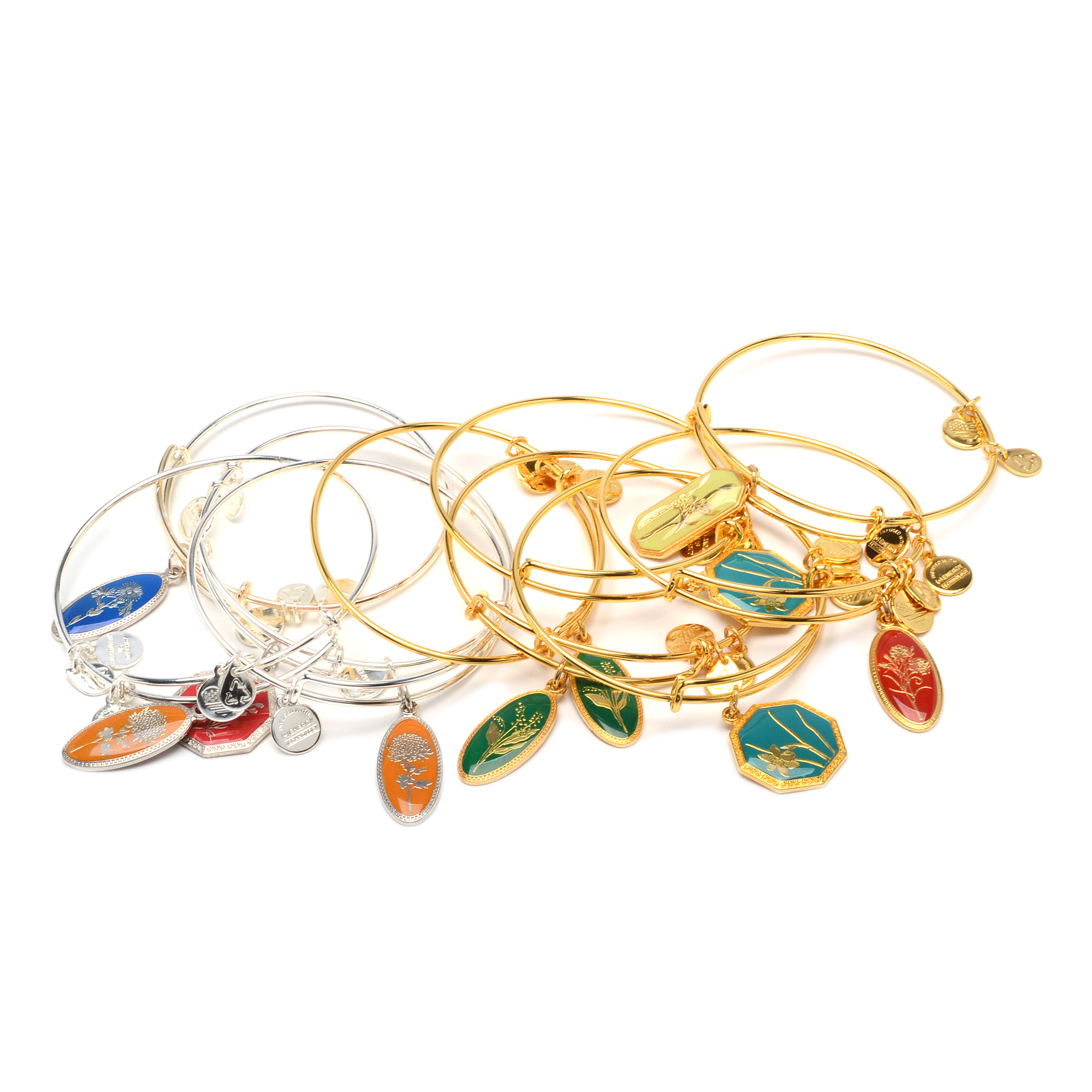 Alex and Ani Bracelets with Flower Charms
