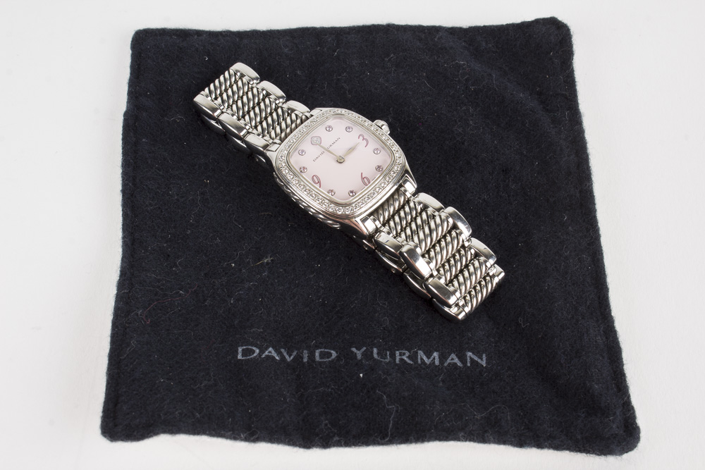 David Yurman Thoroughbred Stainless Steel Diamond Watch