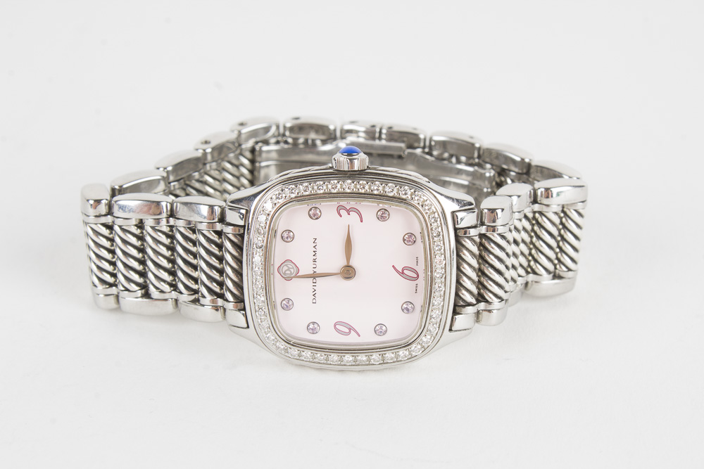 David Yurman Thoroughbred Stainless Steel Diamond Watch