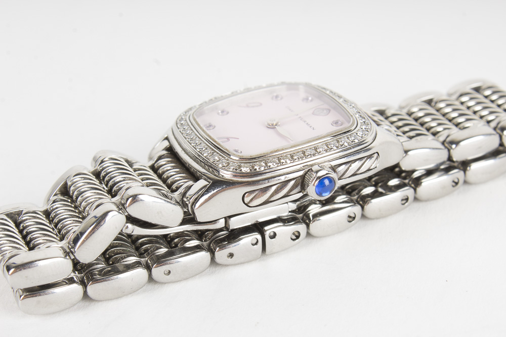 David Yurman Thoroughbred Stainless Steel Diamond Watch