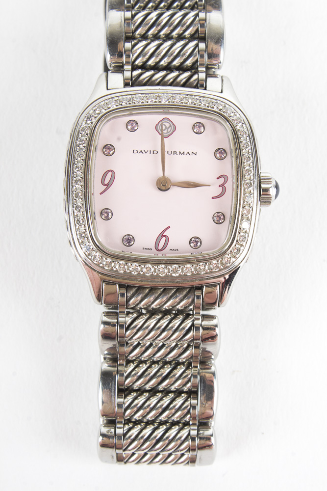 David Yurman Thoroughbred Stainless Steel Diamond Watch