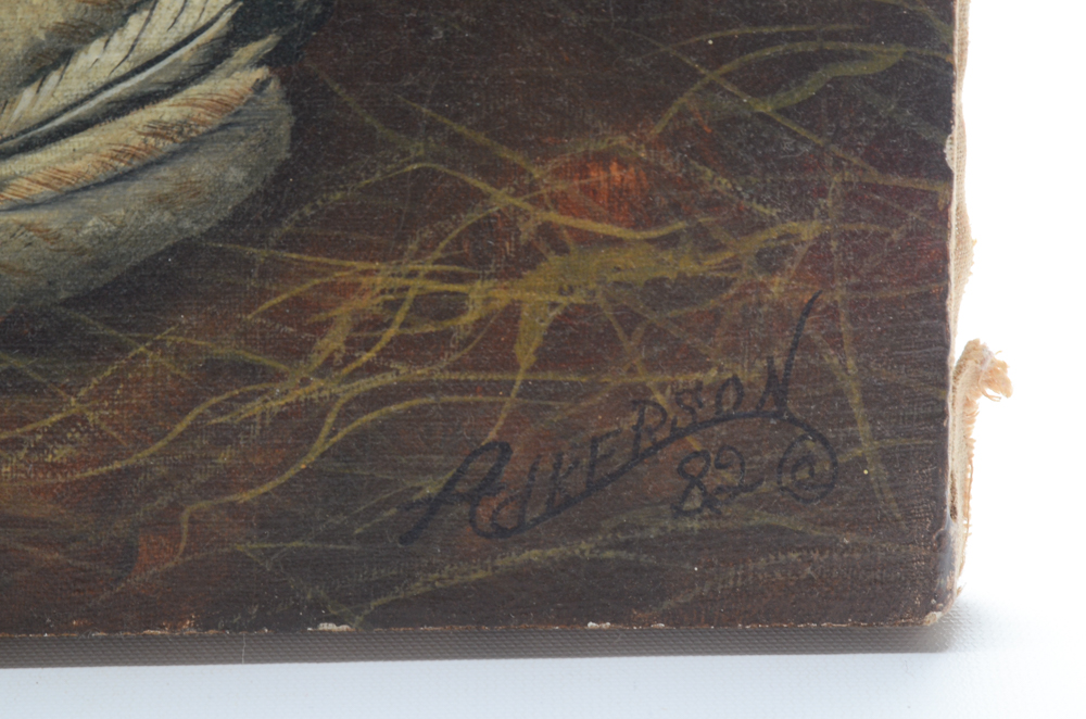 Adkerson Pair of Original Oil Paintings of Chickens