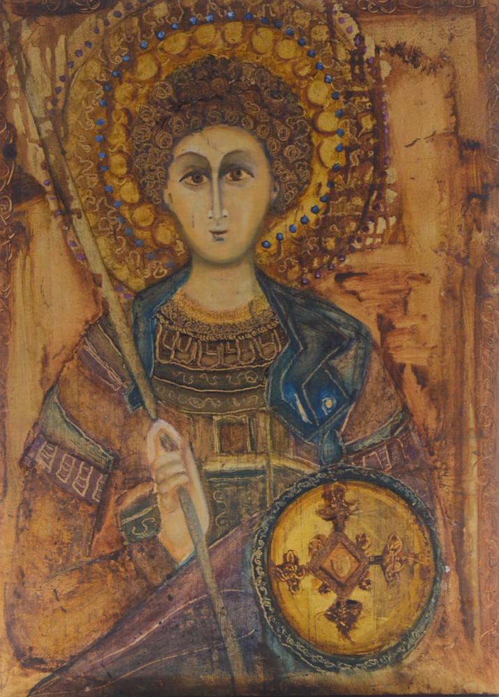 Three Byzantine Style Paintings of Religious Icons