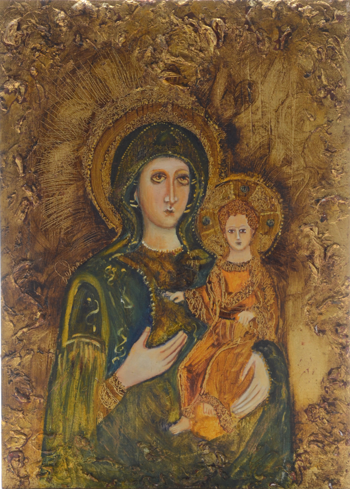 Three Byzantine Style Paintings of Religious Icons