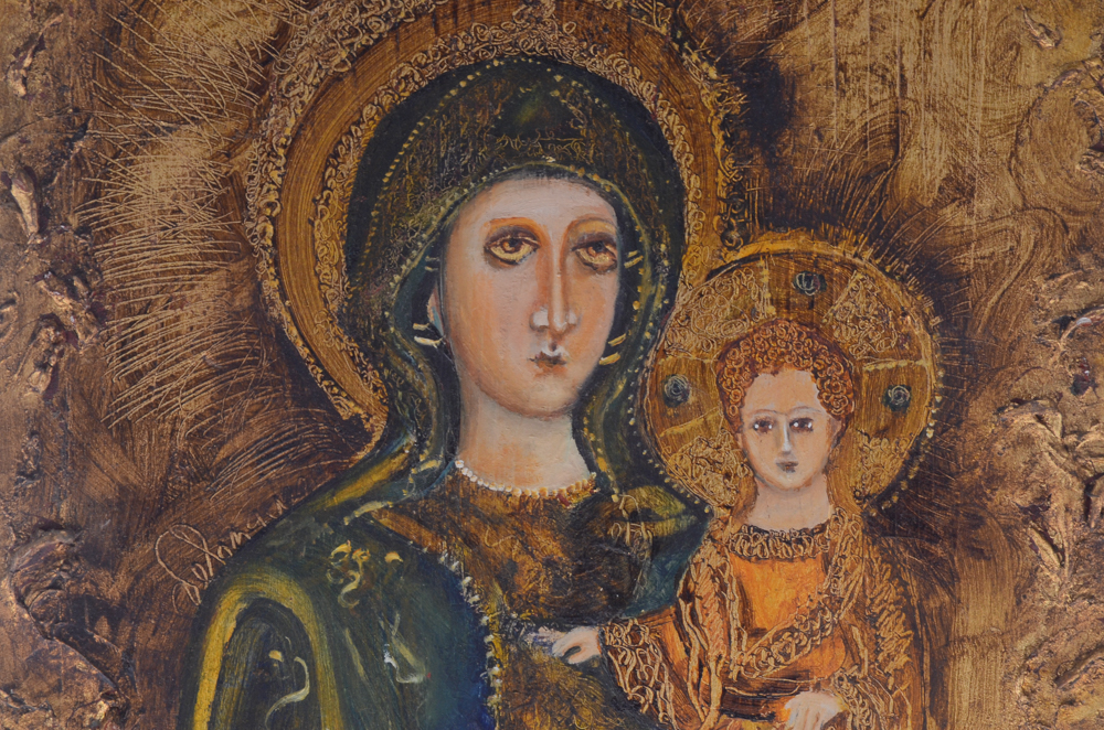 Three Byzantine Style Paintings of Religious Icons