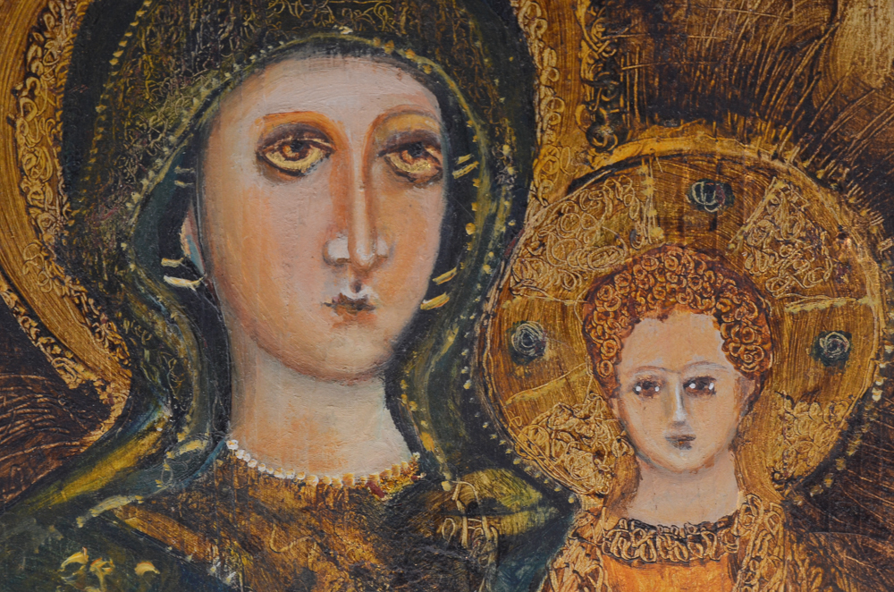 Three Byzantine Style Paintings of Religious Icons