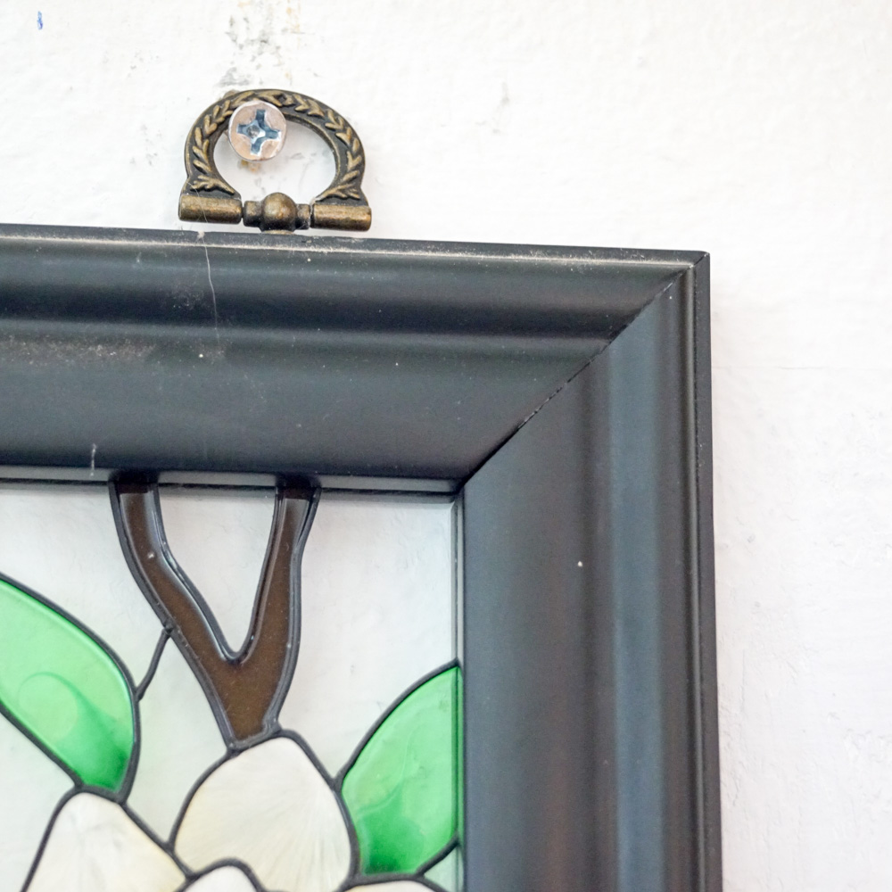 Stained Glass Style Panel with Peacock