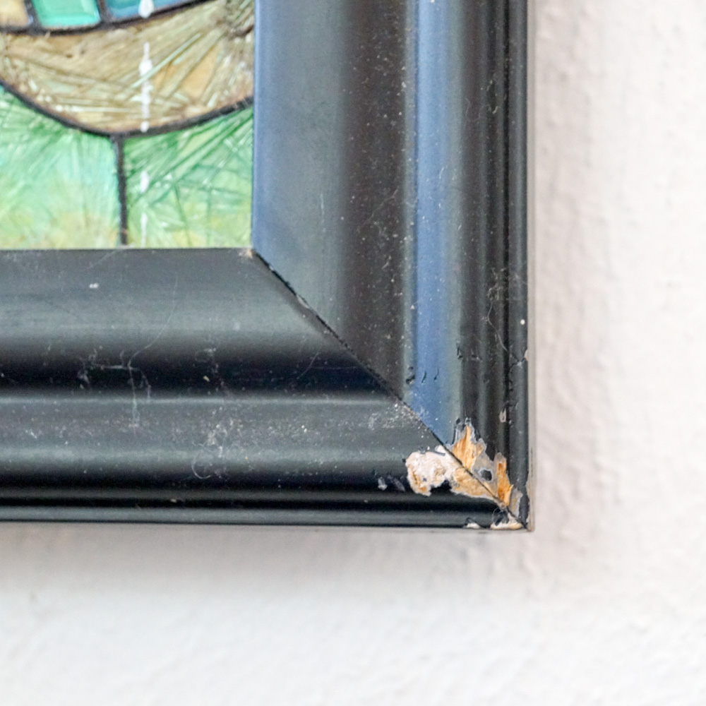 Stained Glass Style Panel with Peacock