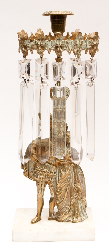 Antique “Elizabethan Man and Woman” Girandole and Candlesticks