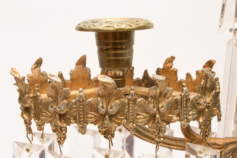 Antique “Elizabethan Man and Woman” Girandole and Candlesticks