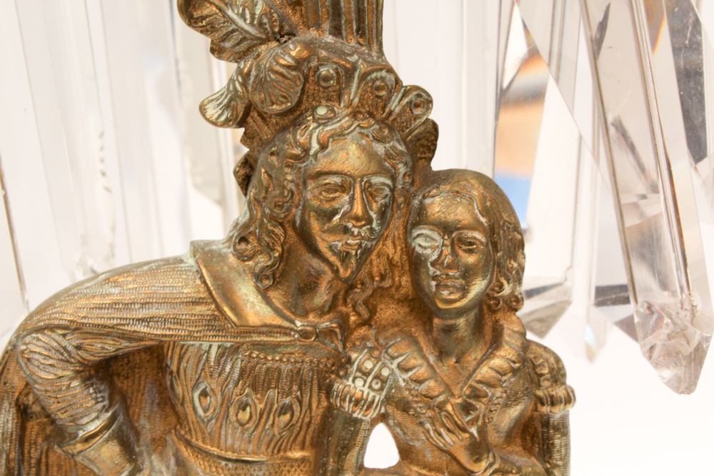 Antique “Elizabethan Man and Woman” Girandole and Candlesticks