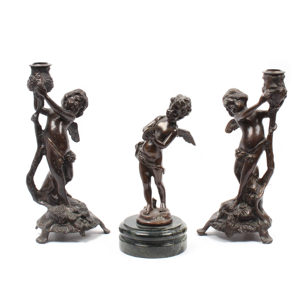 Bronze Cherub Sculptures Featuring Auguste Moreau