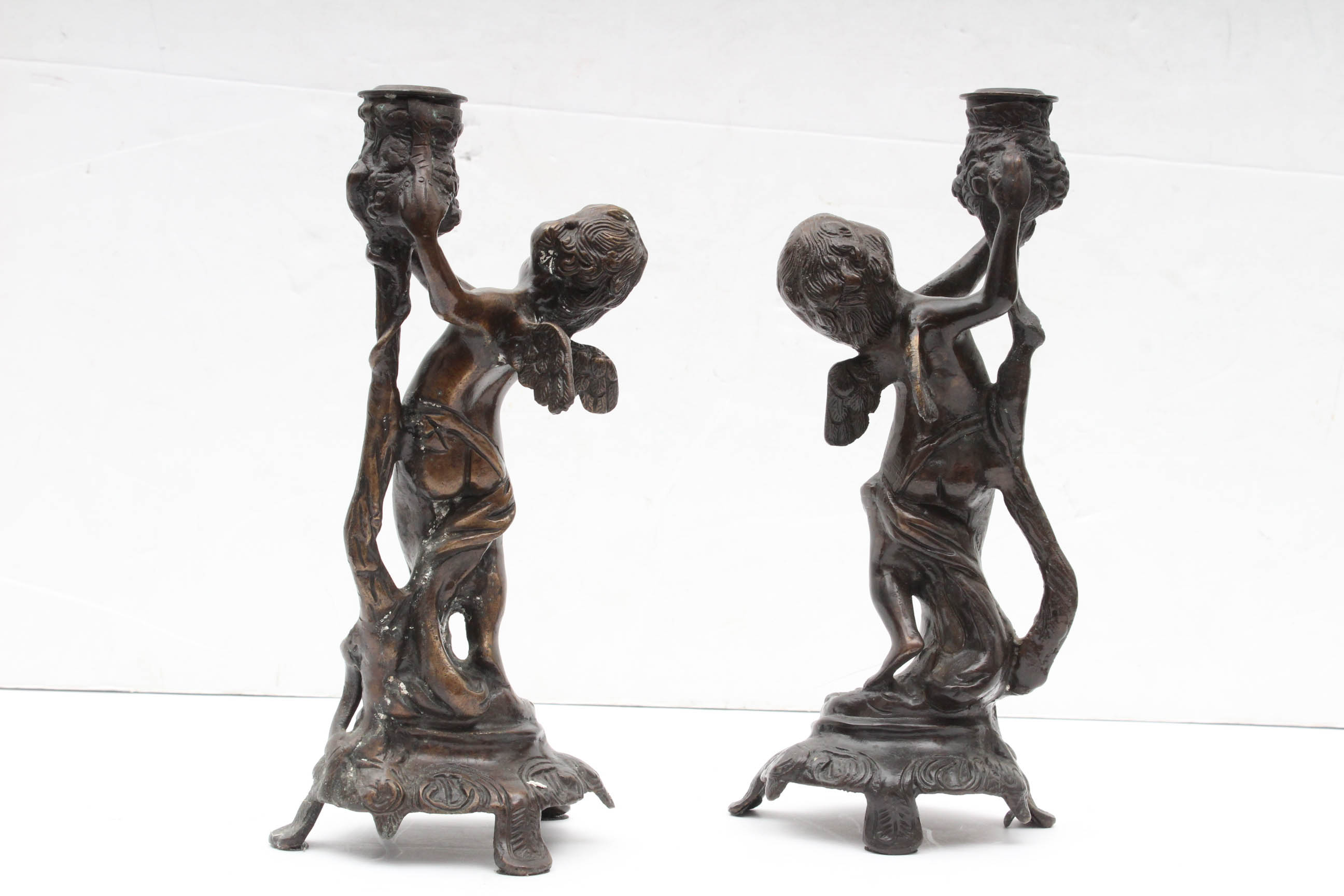 Bronze Cherub Sculptures Featuring Auguste Moreau