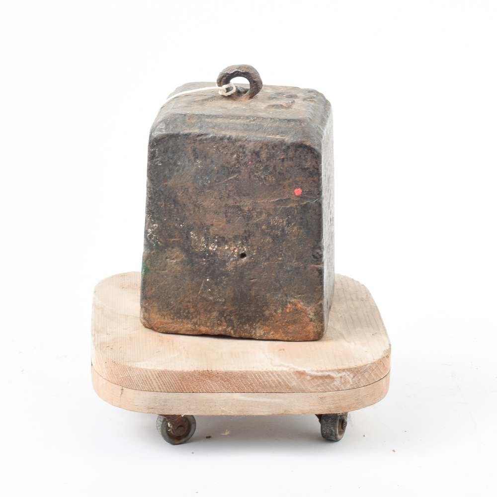 Antique Horse Tether Weight Mounted on Wood Plinth