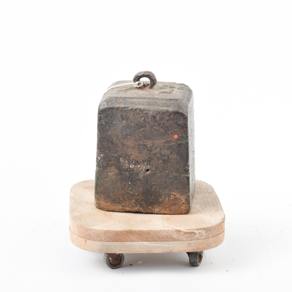 Antique Horse Tether Weight Mounted on Wood Plinth