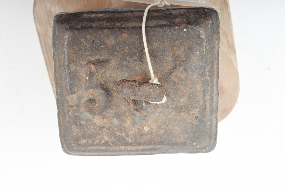 Antique Horse Tether Weight Mounted on Wood Plinth