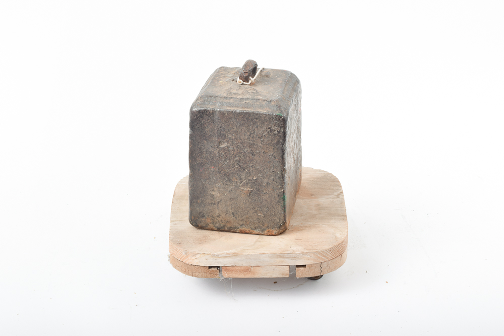 Antique Horse Tether Weight Mounted on Wood Plinth
