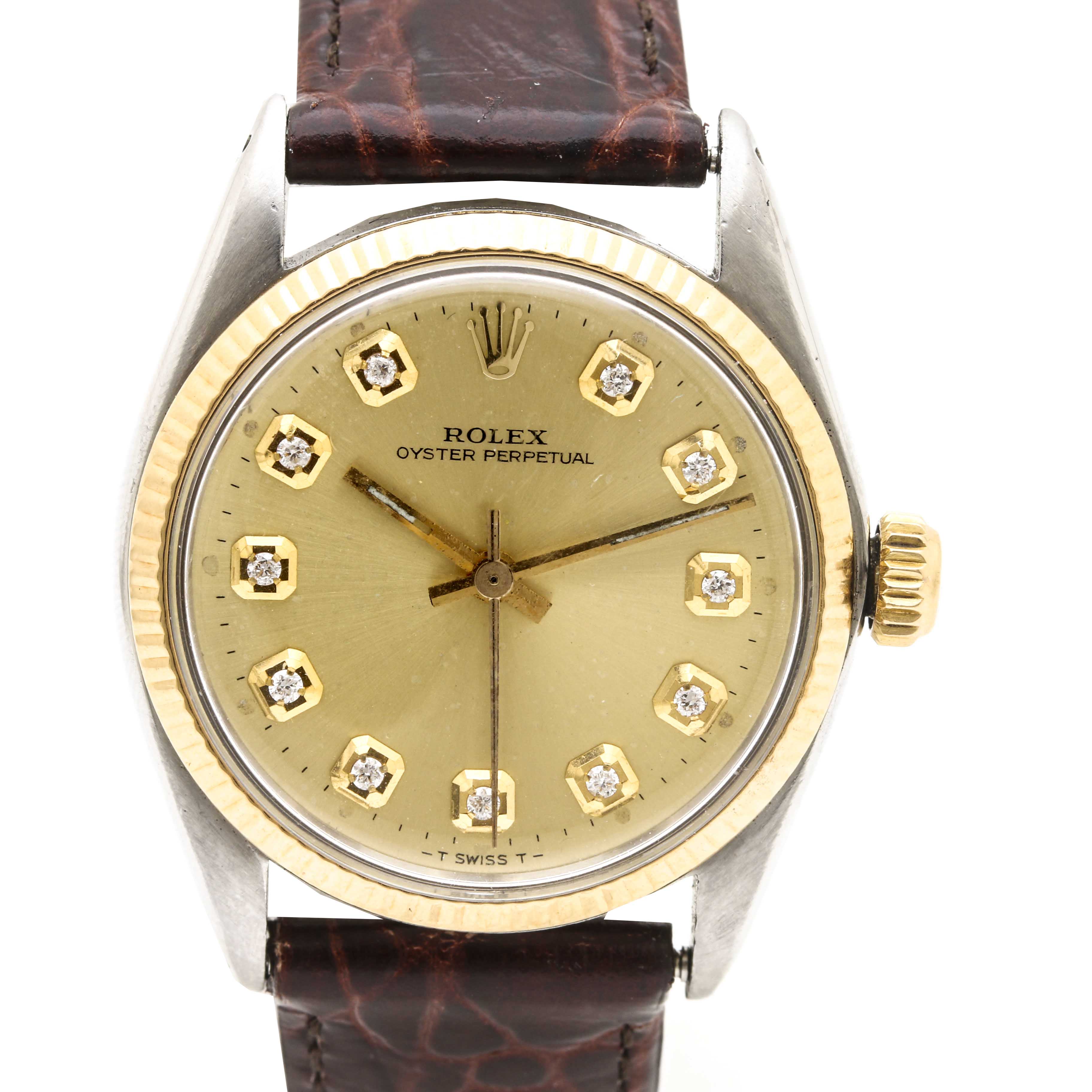 Rolex 14K Yellow Gold and Diamond Watch