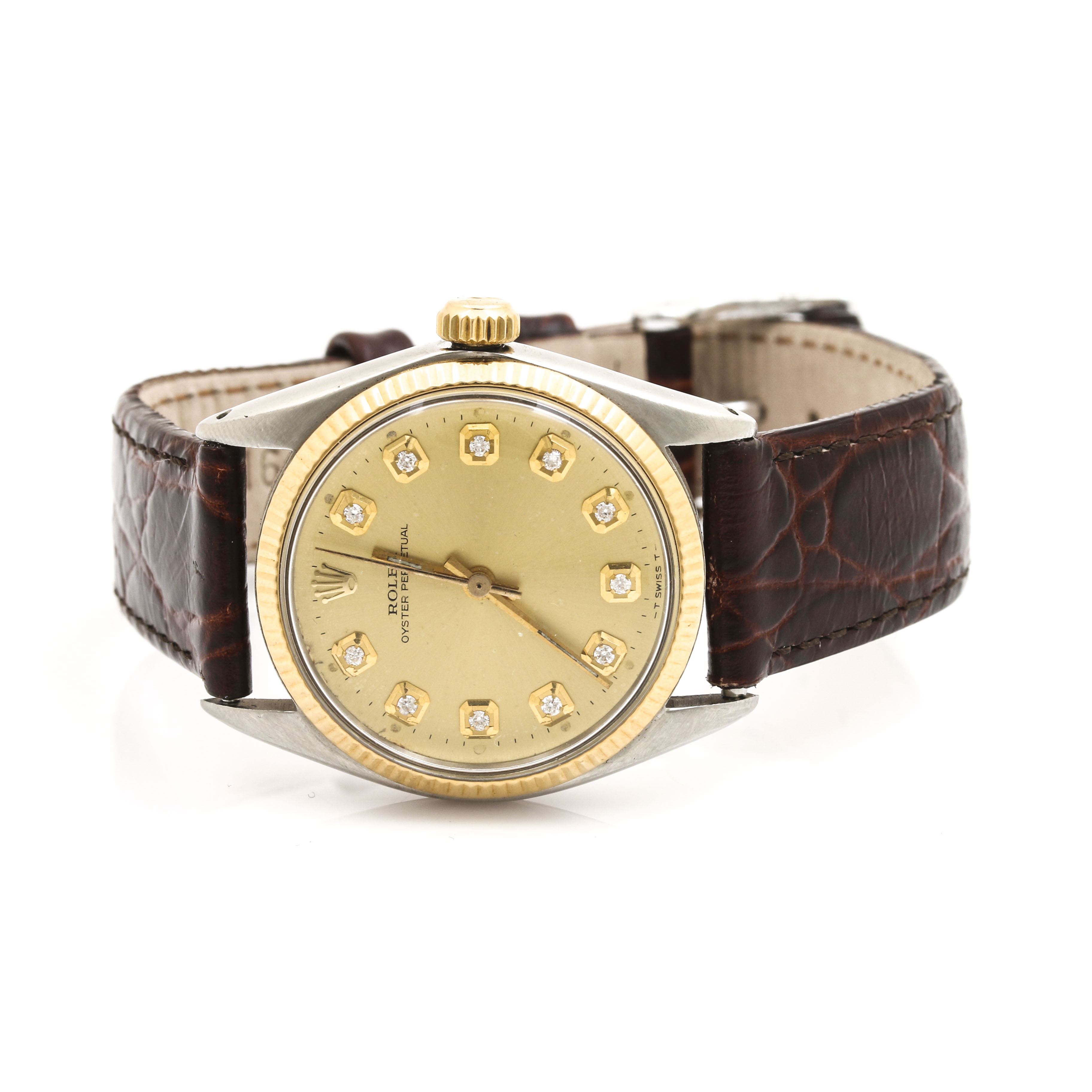 Rolex 14K Yellow Gold and Diamond Watch