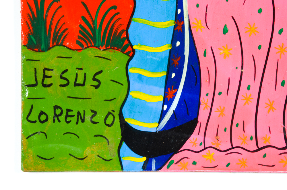 Mexican Folk Art Painting of a Religious Figure