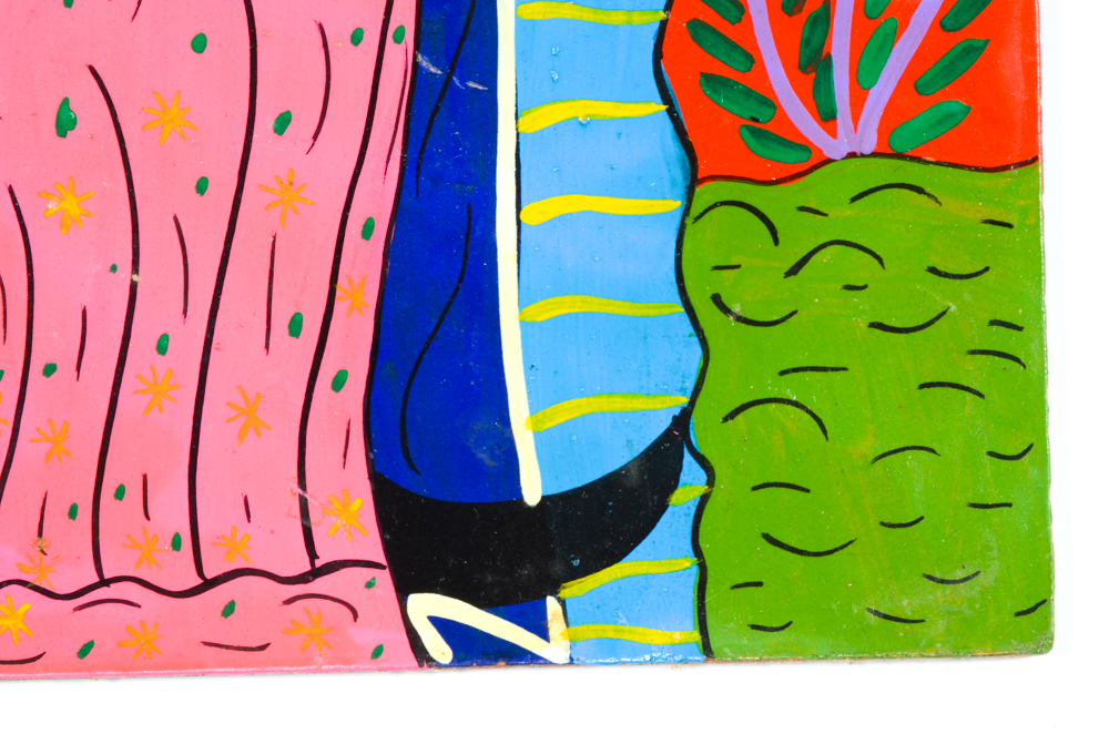 Mexican Folk Art Painting of a Religious Figure