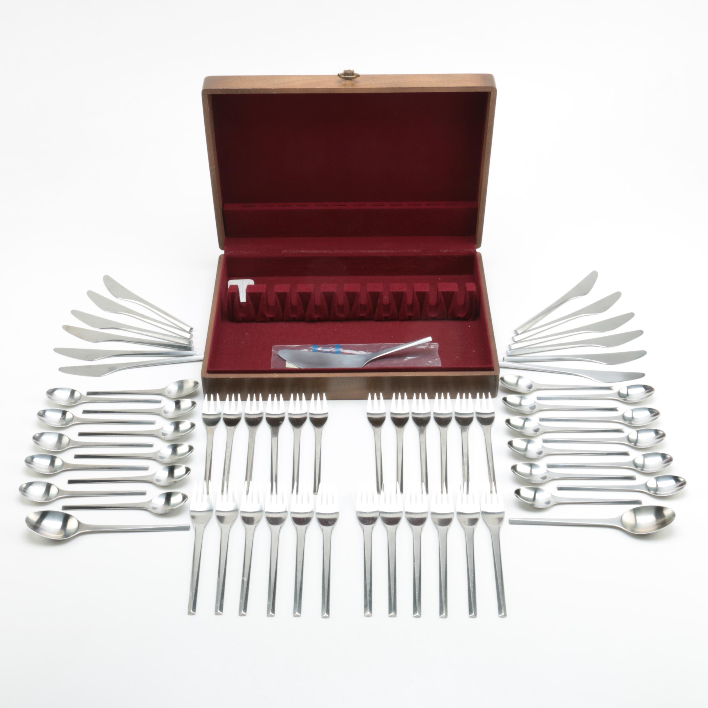 Georg Jensen "Prism" Danish Modern Stainless Steel Flatware Set