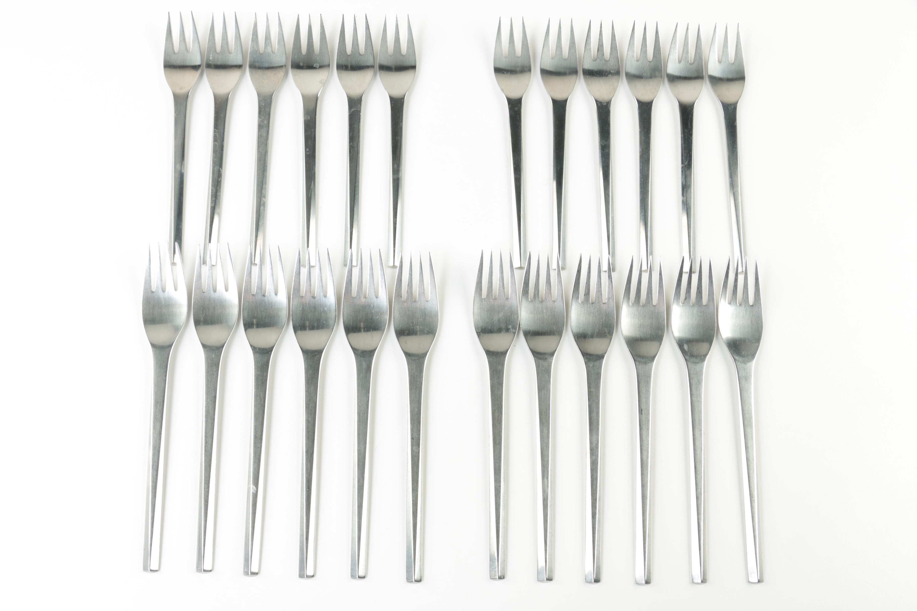 Georg Jensen "Prism" Danish Modern Stainless Steel Flatware Set