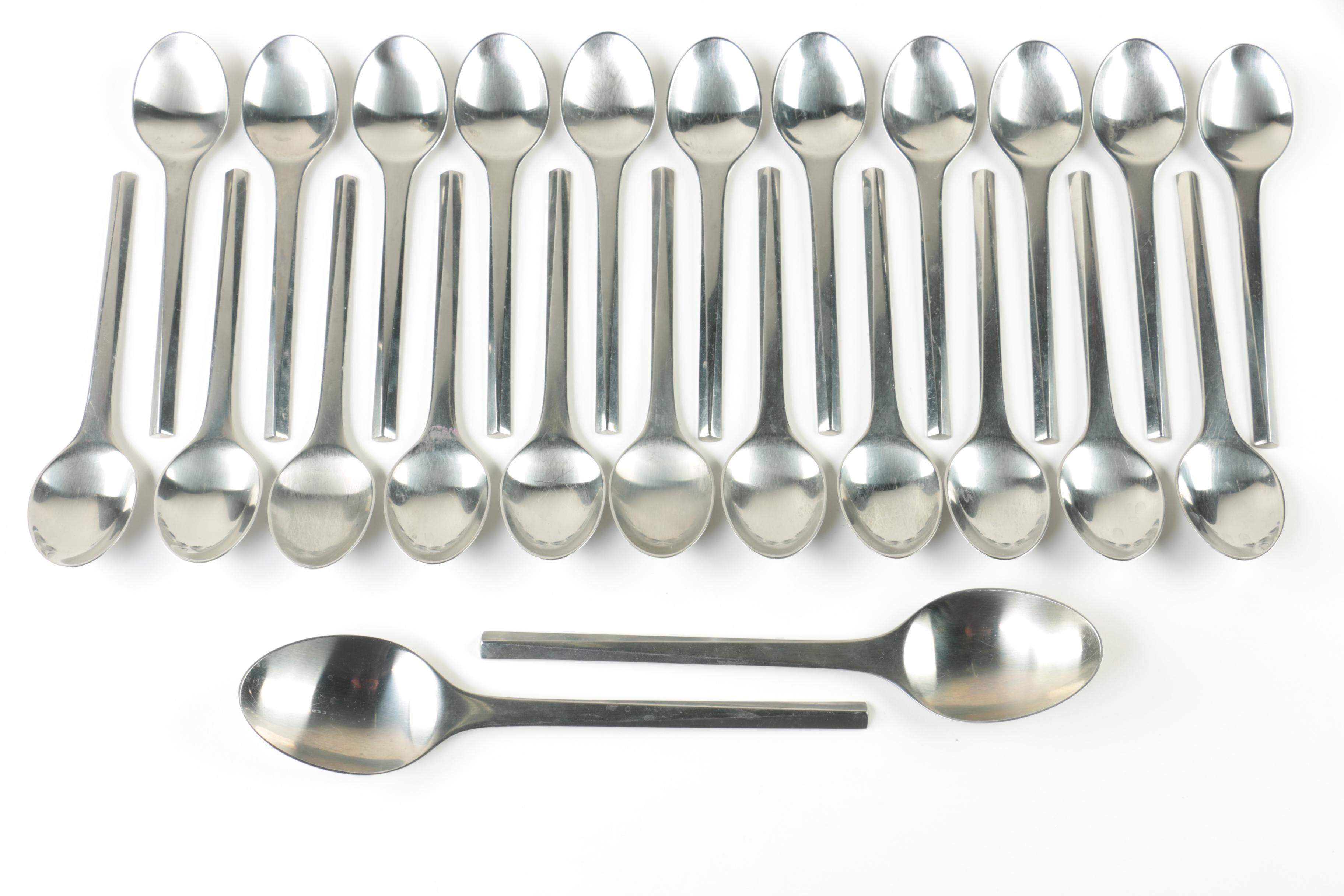 Georg Jensen "Prism" Danish Modern Stainless Steel Flatware Set