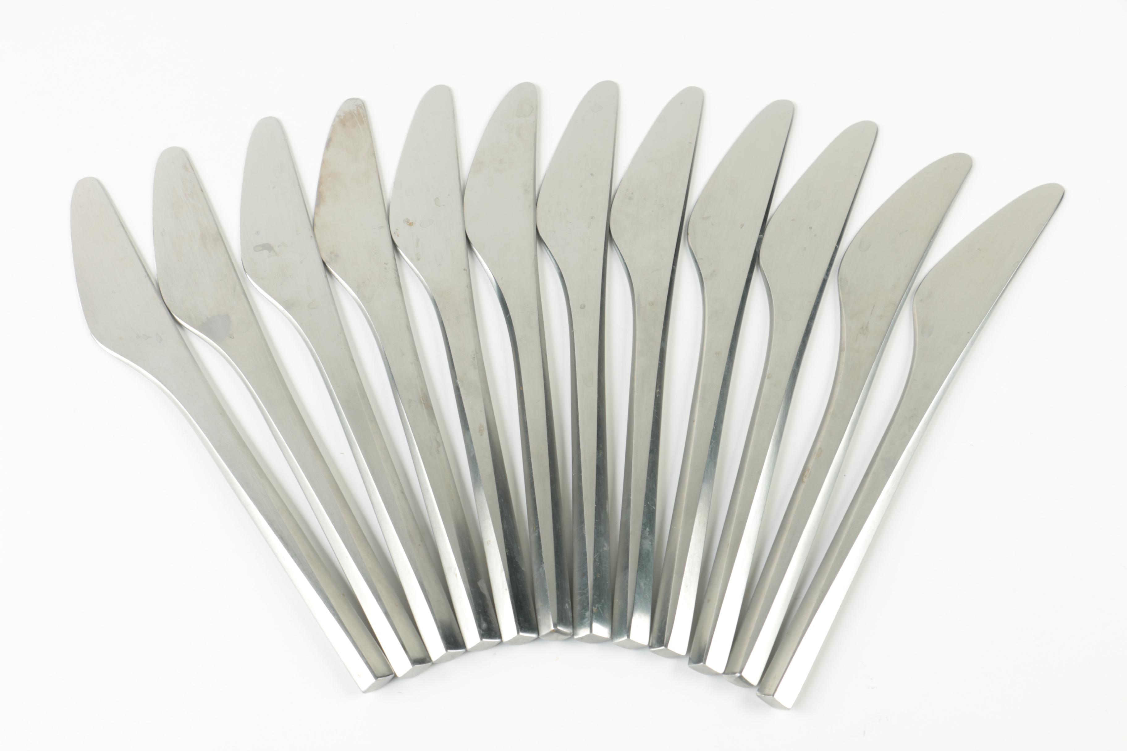 Georg Jensen "Prism" Danish Modern Stainless Steel Flatware Set