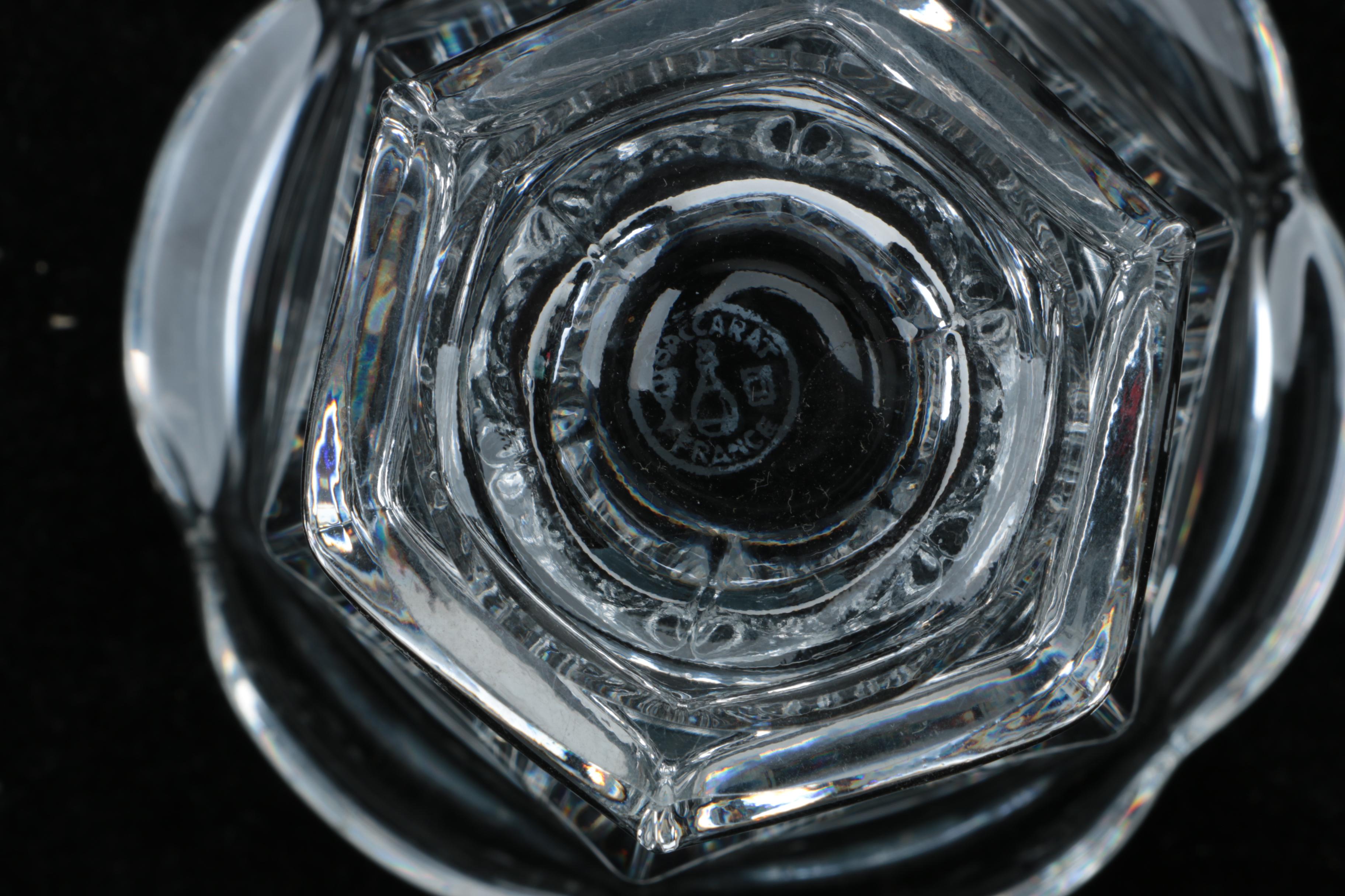 Baccarat "Bretagne" Crystal Mustard Bowl with Spoon