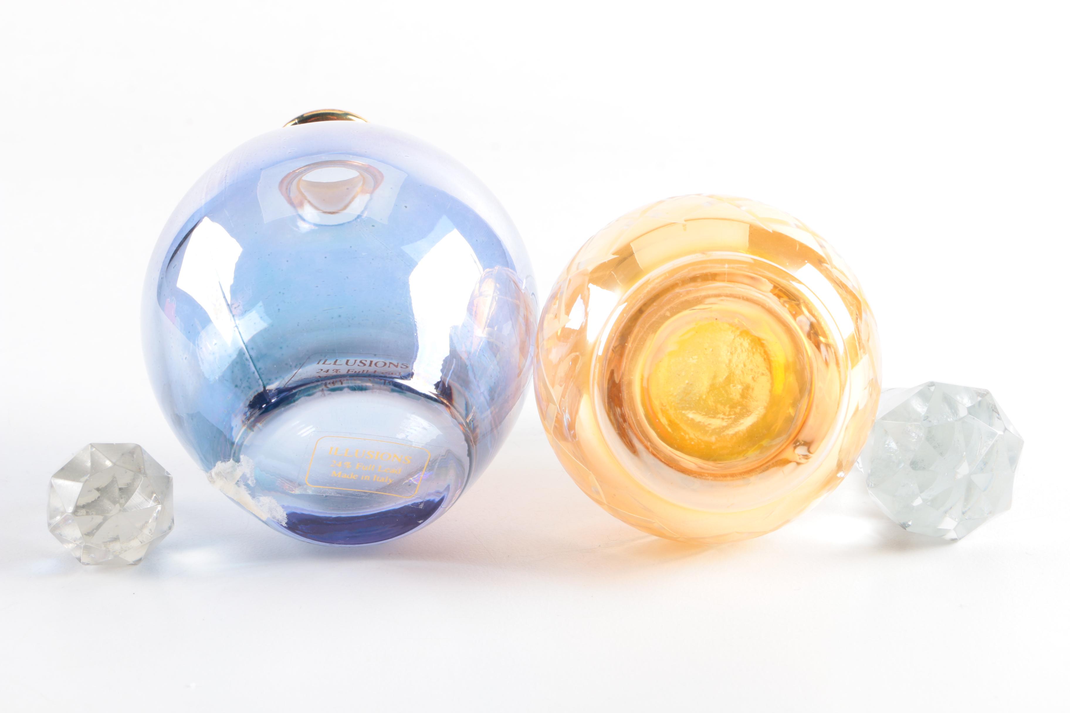 Crystal and Etched Glass Perfume Bottles