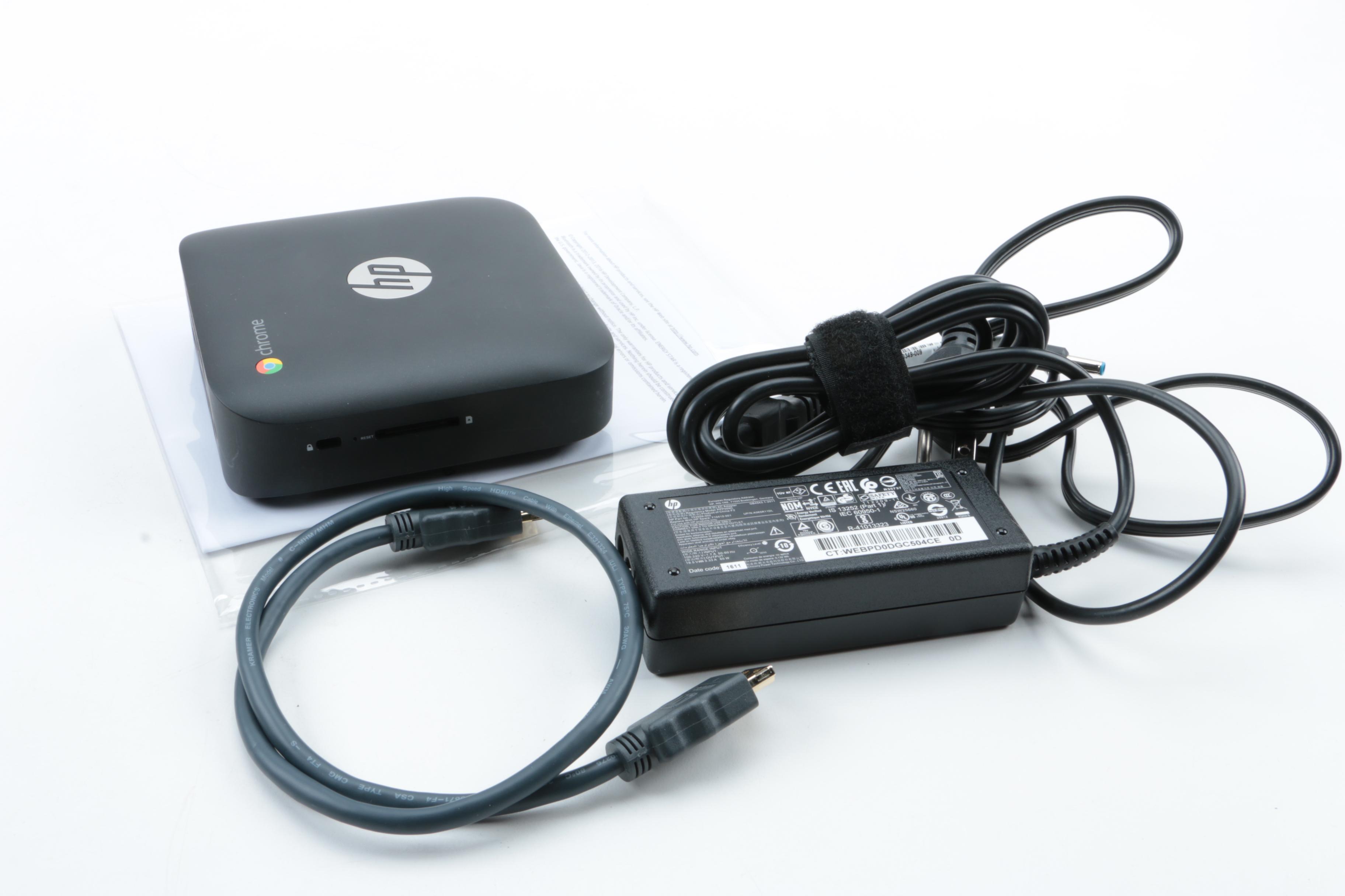 HP Chromebox Desktop Computer with Wireless Keyboard and Web Cam