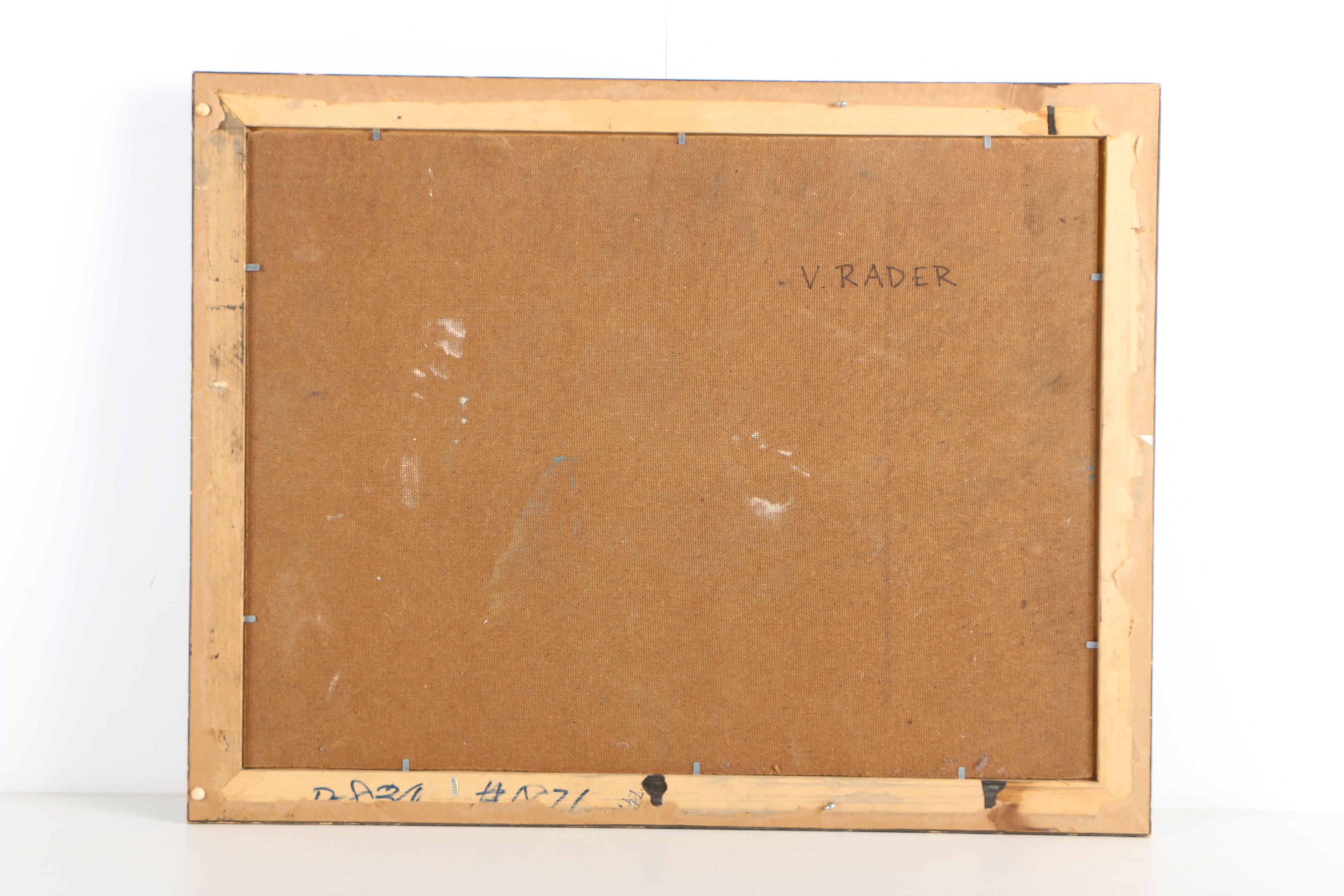 Vernon Rader Oil on Board Townscape Painting