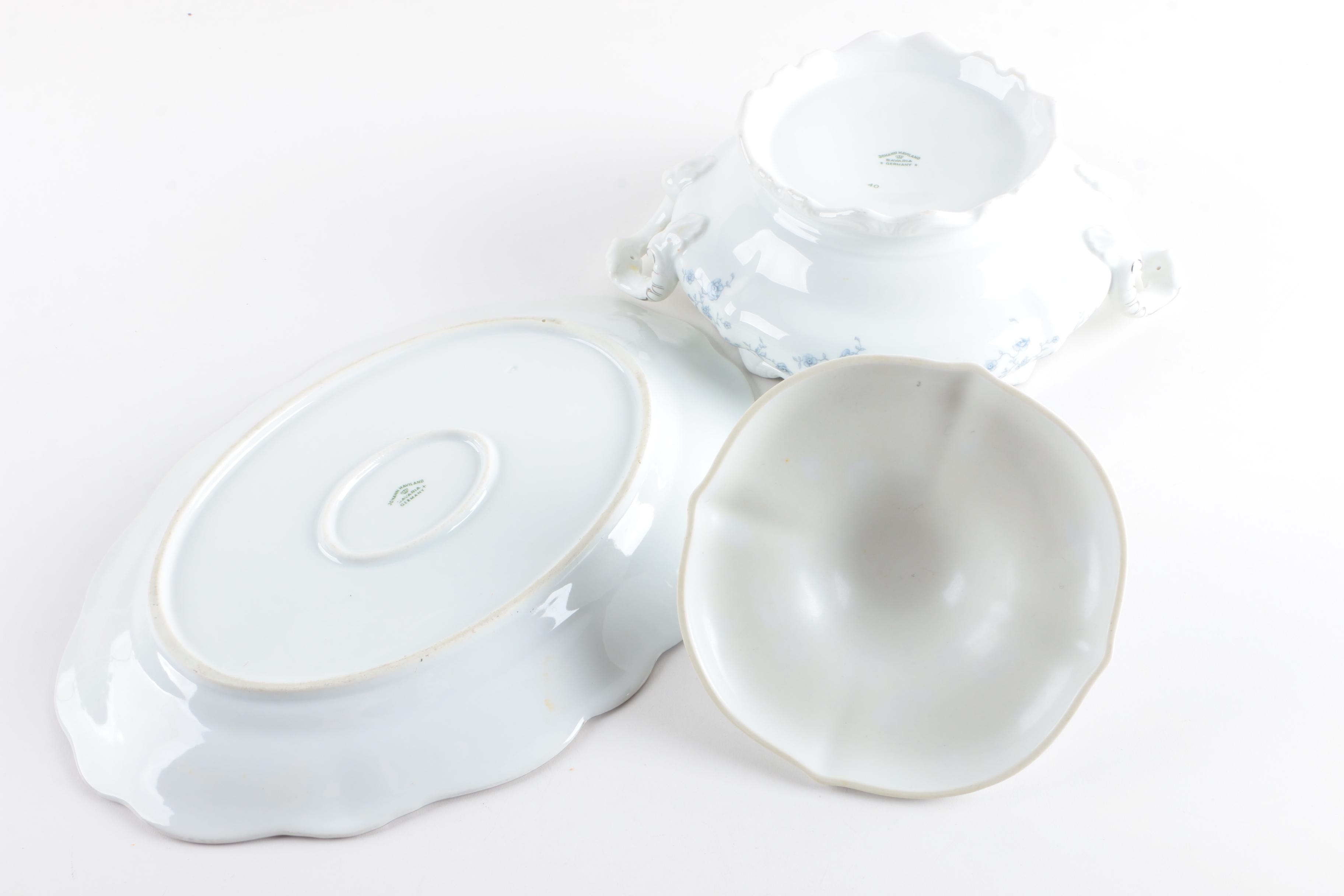 Vintage Bavarian Johann Haviland "Blue Garland" Tableware