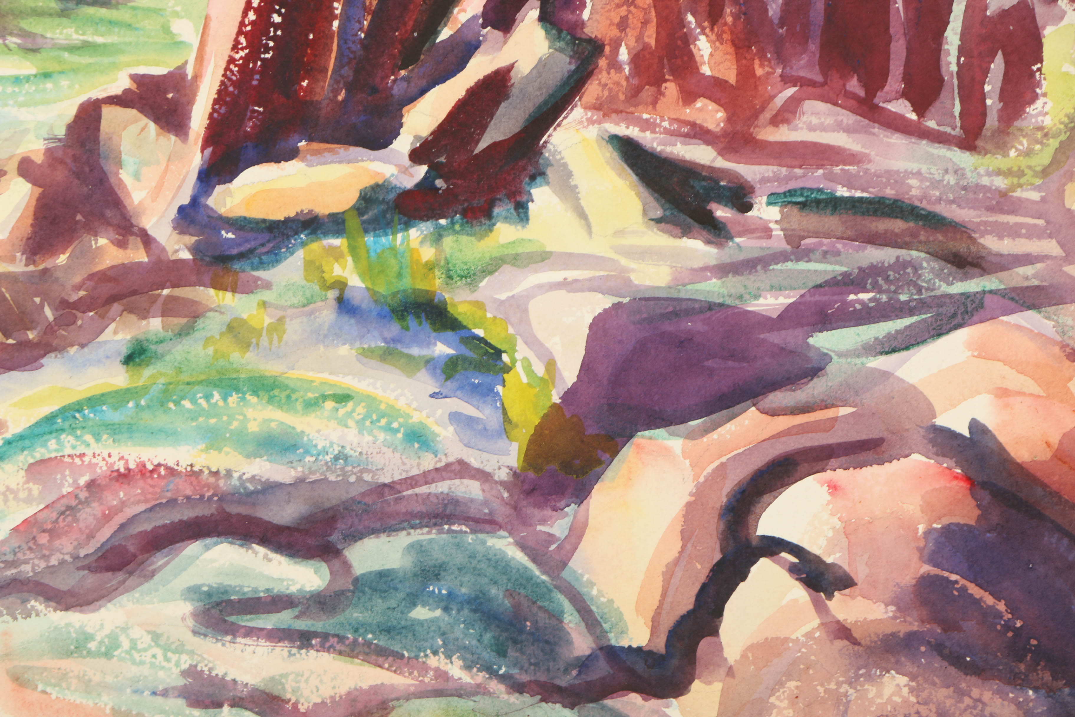 Edna Martin Watercolor Painting "Red Rock Wyoming"