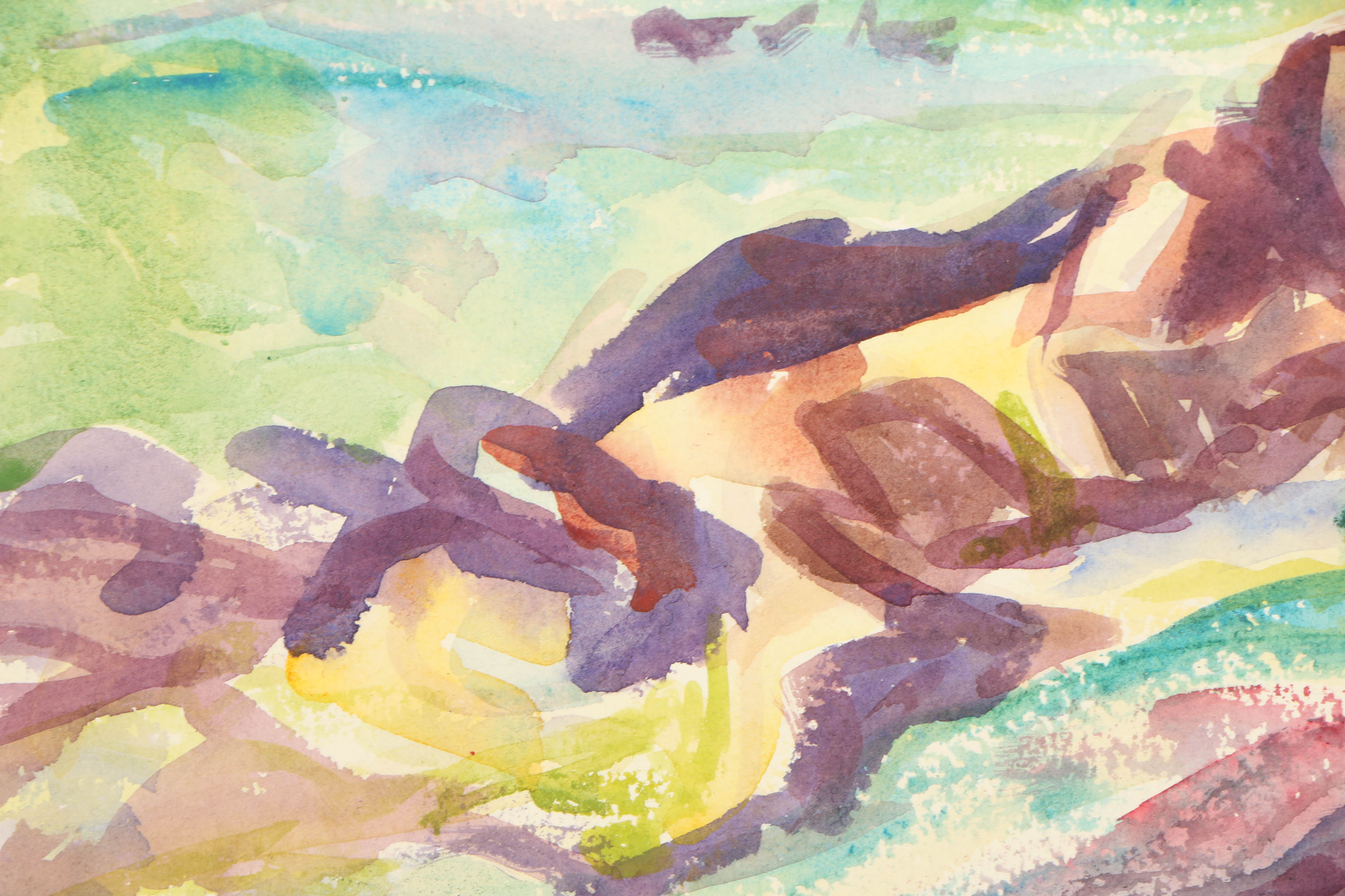 Edna Martin Watercolor Painting "Red Rock Wyoming"