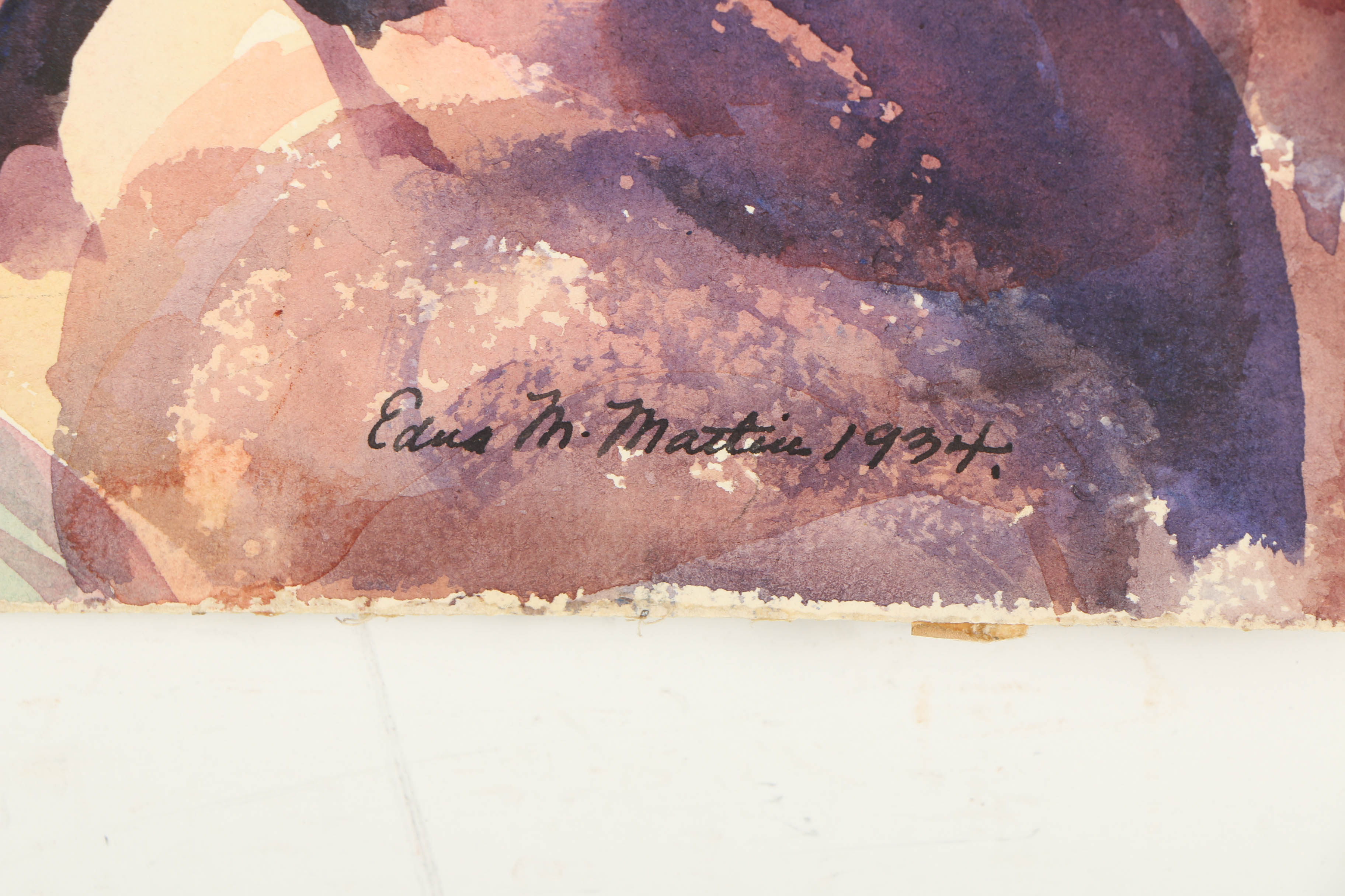 Edna Martin Watercolor Painting "Red Rock Wyoming"