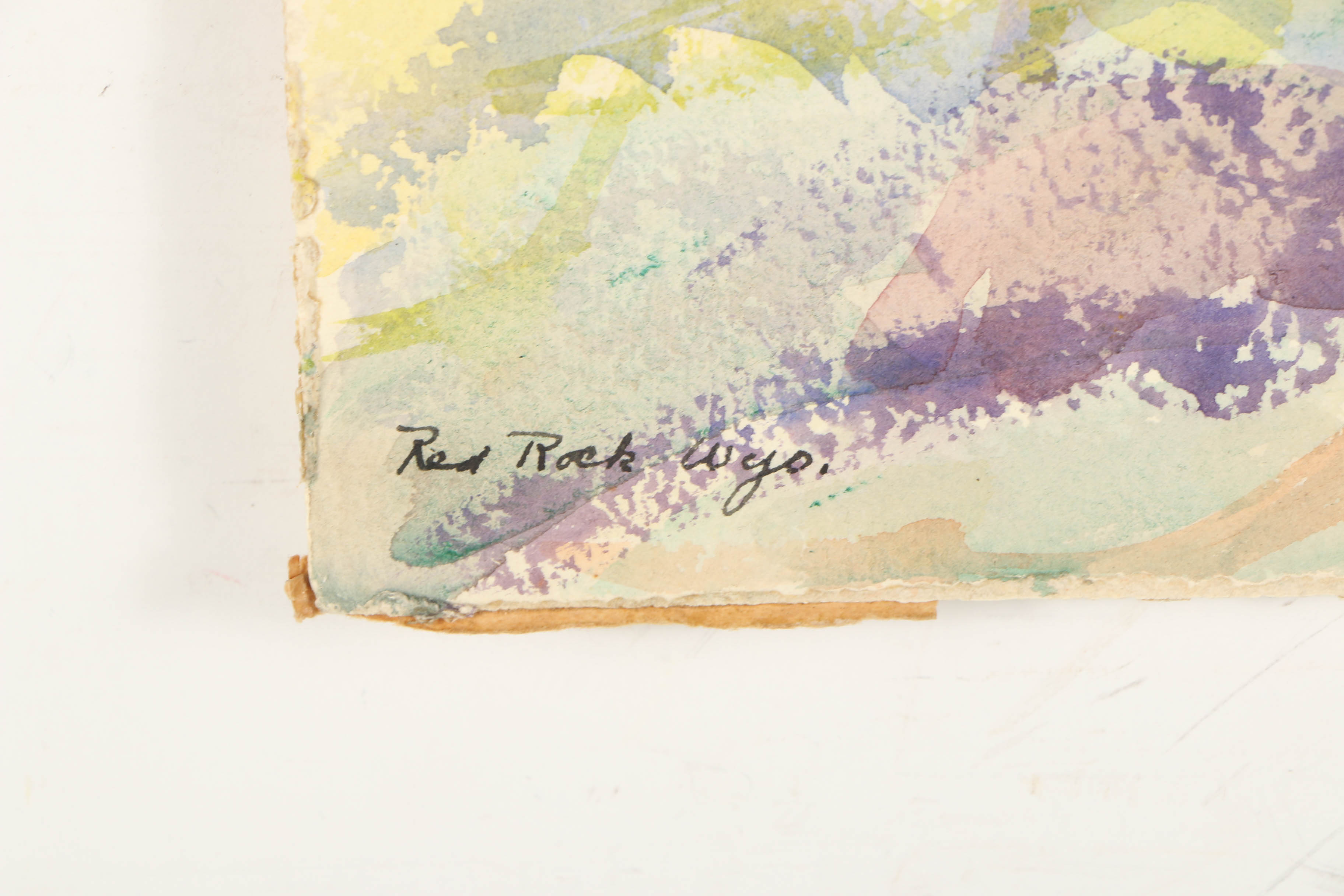 Edna Martin Watercolor Painting "Red Rock Wyoming"