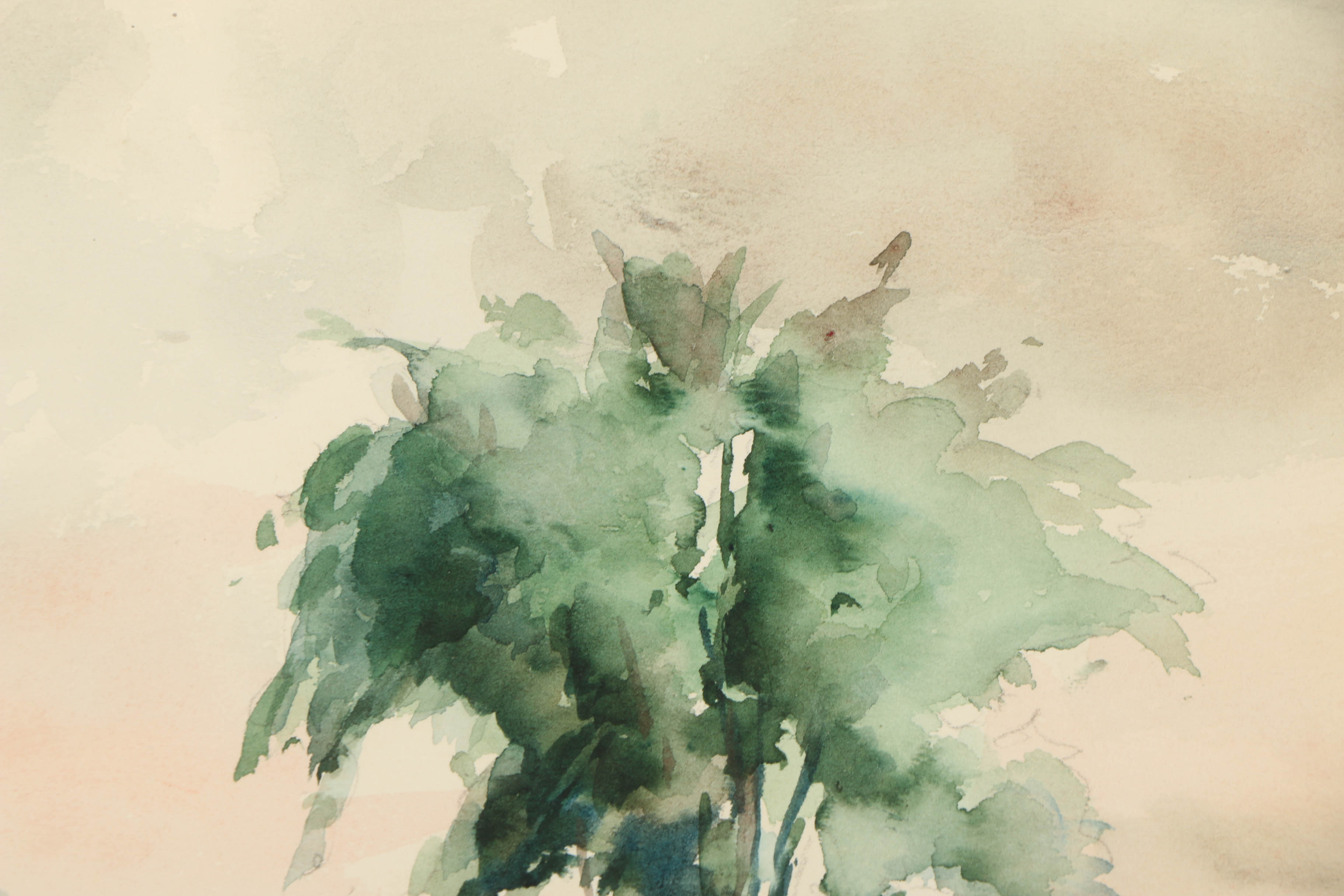 PRIORITY-Arthur Douglas Watercolor Painting "Across the Water II"