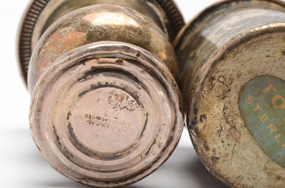 Preisner Weighted Sterling Toothpick Holder and Towle Sterling Baby Cup