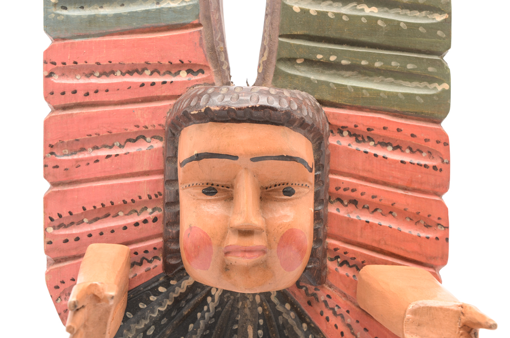 Guatemalan Carved Wooden Folk Art Wall Hanging