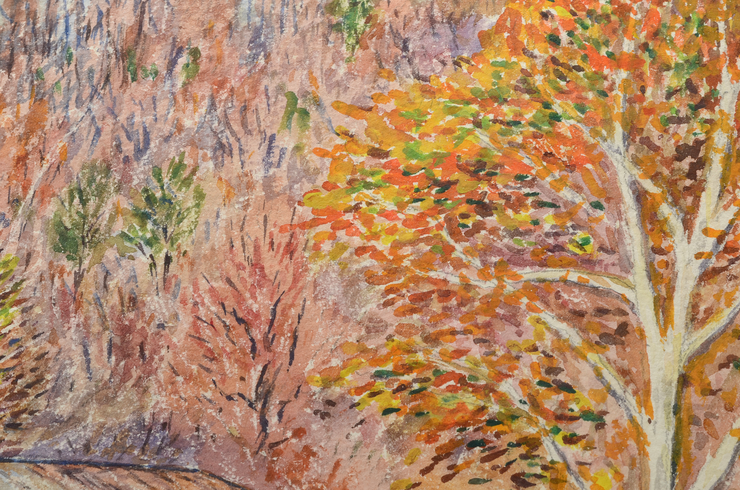 John Glancy 1963 Watercolor of A Covered Bridge