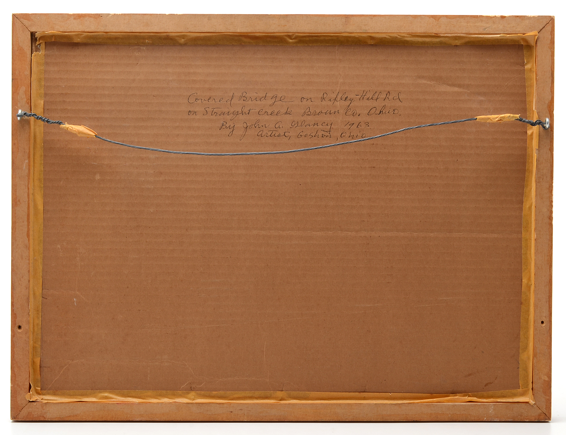 John Glancy 1963 Watercolor of A Covered Bridge