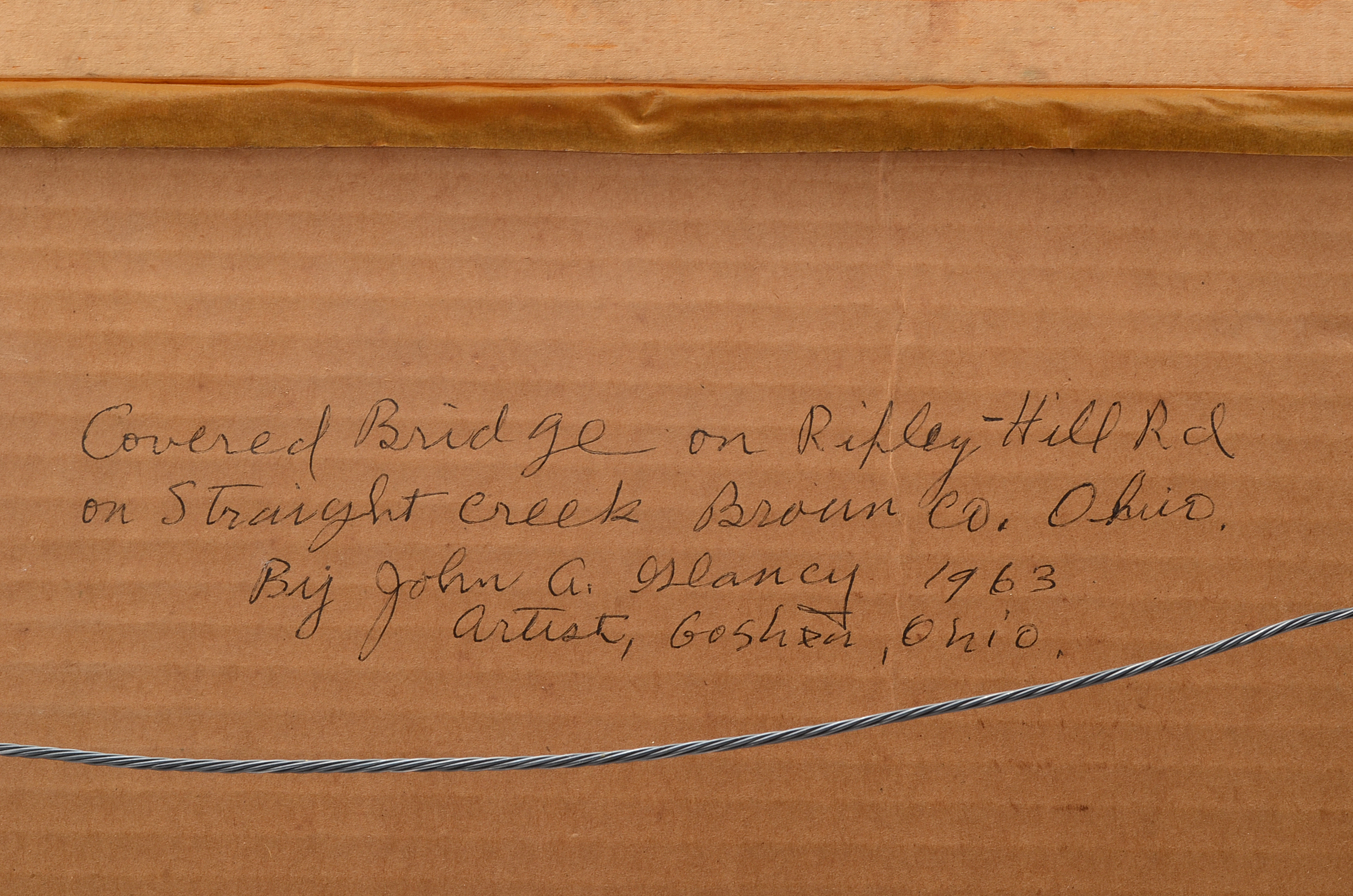 John Glancy 1963 Watercolor of A Covered Bridge