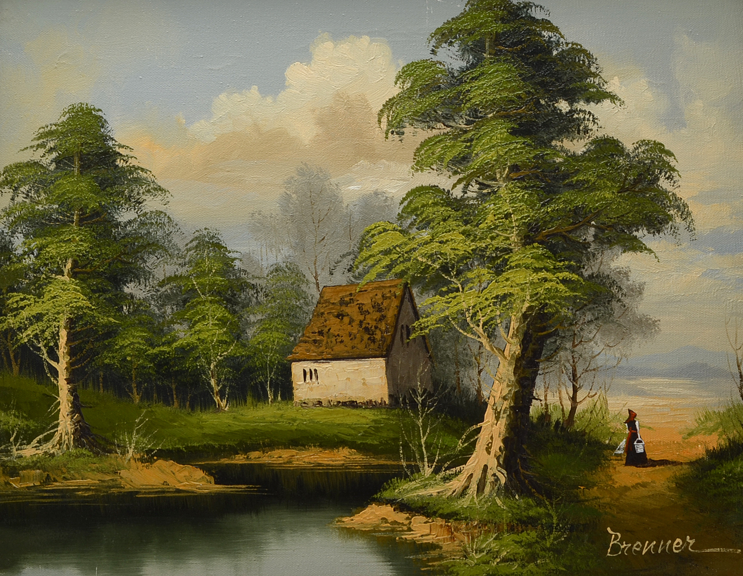 Brenner Oil Painting on Canvas of Pastoral Landscape