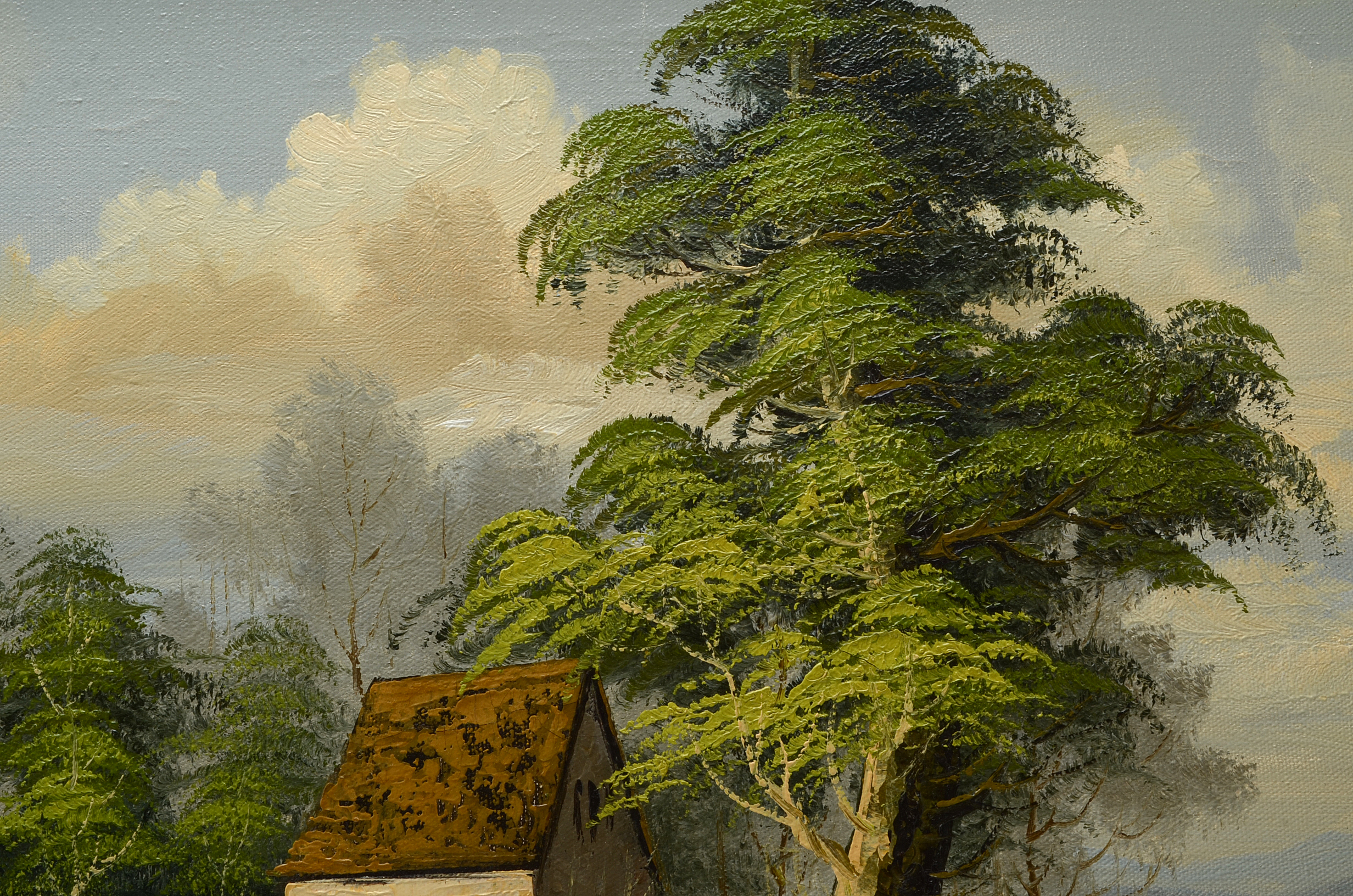 Brenner Oil Painting on Canvas of Pastoral Landscape