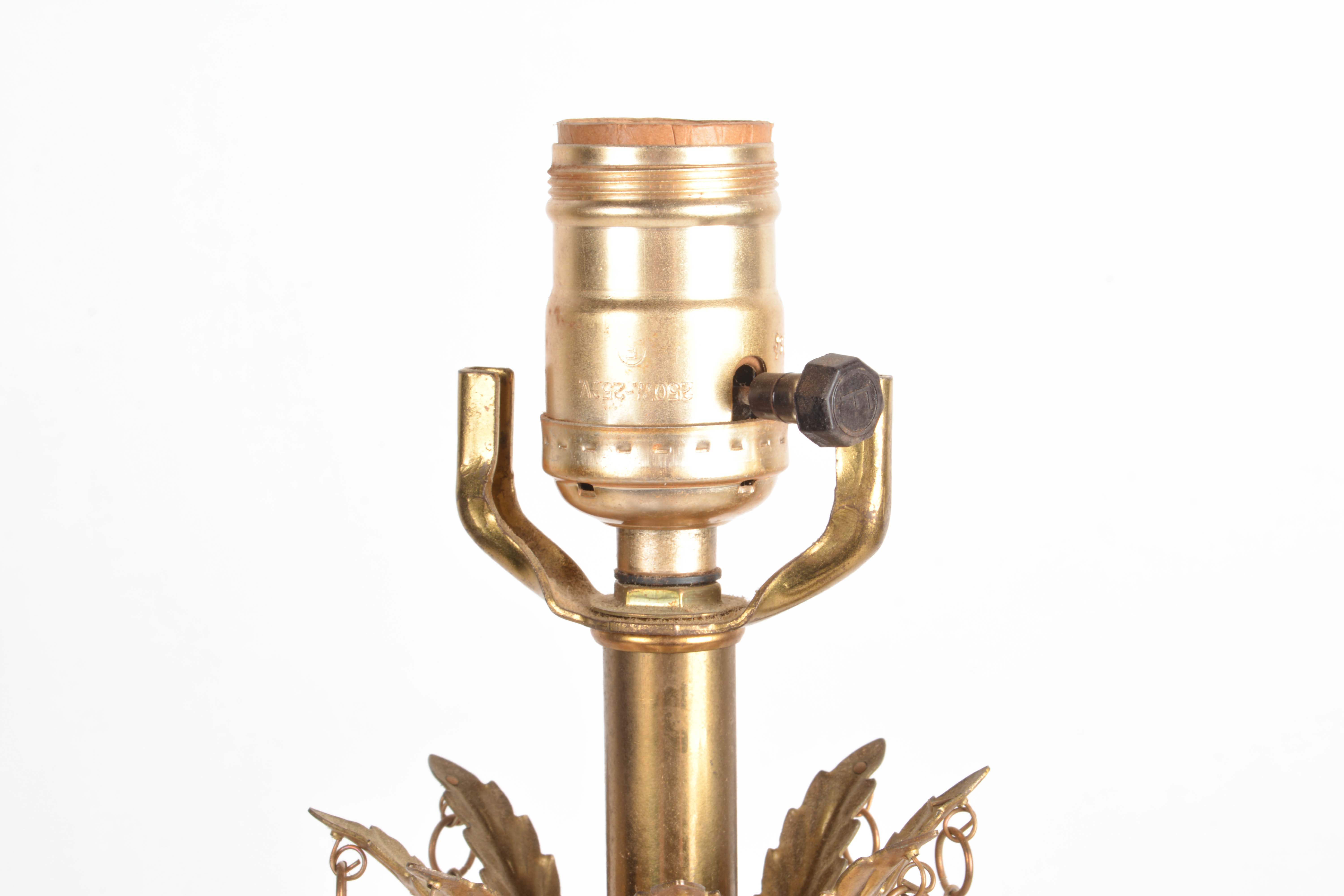 Vintage Brass Cherub Accent Lamp