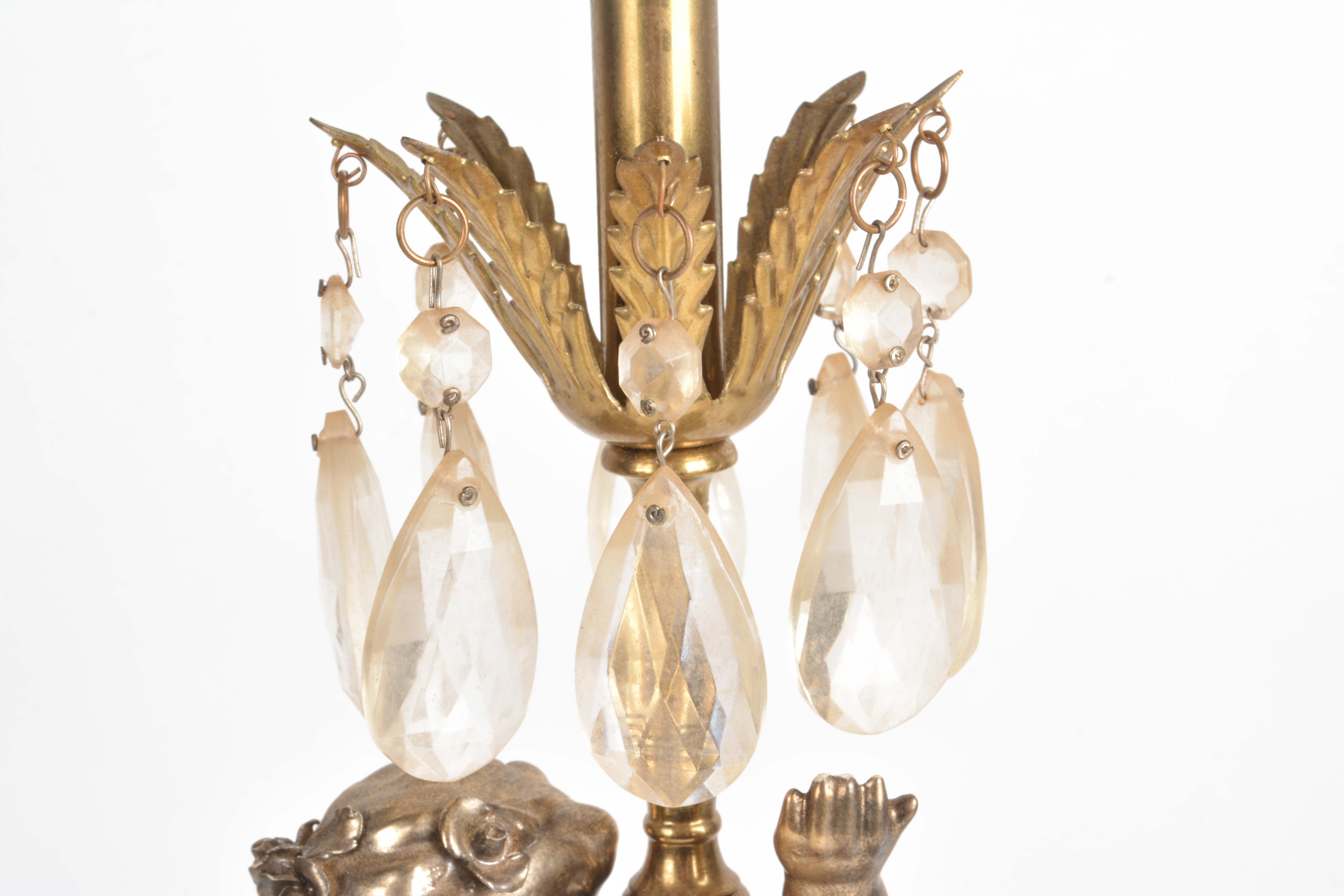 Vintage Brass Cherub Accent Lamp